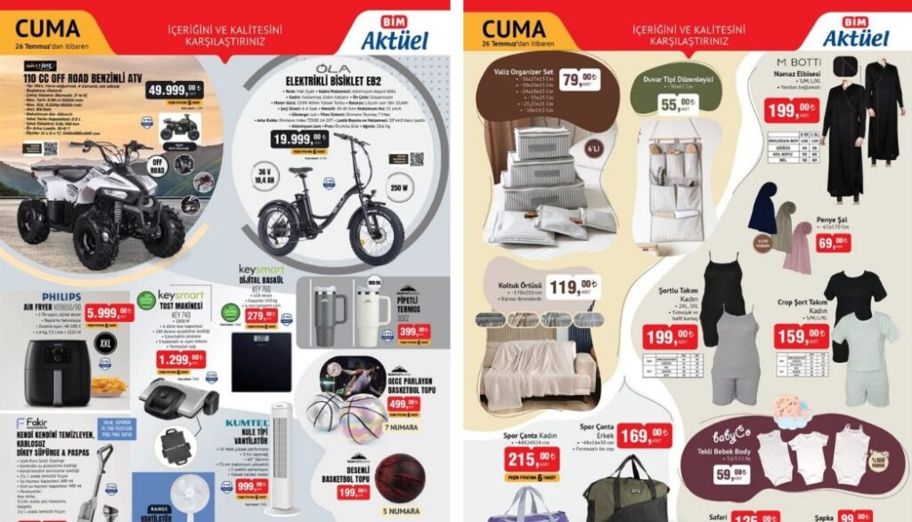 BİM 26 Temmuz 2024 Aktüel Ürünler