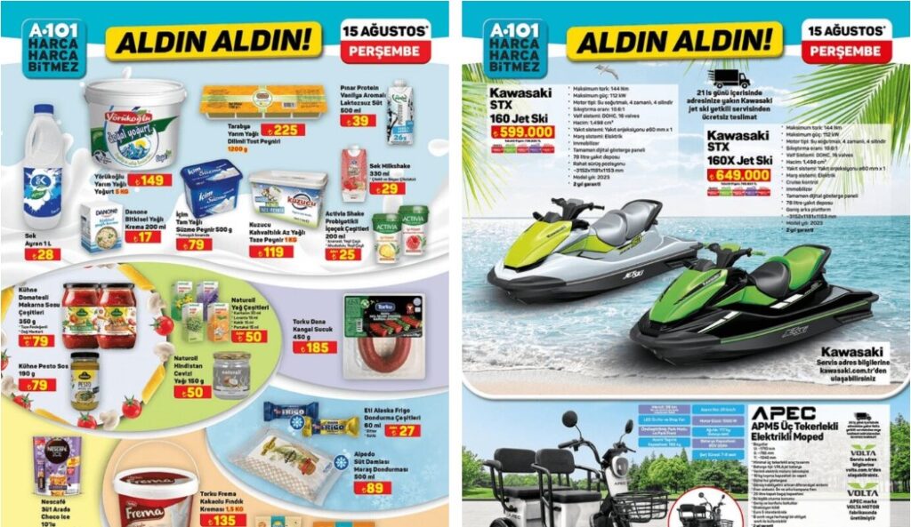 A101’den Kawasaki Jet Ski! 15 Ağustos Aktüel Ürünler