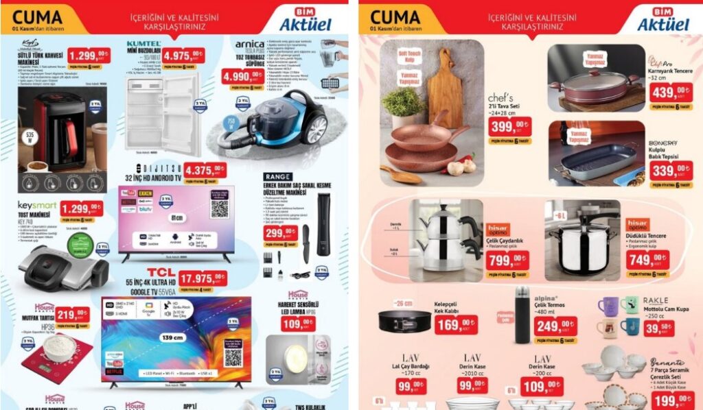 BİM 1 Kasım 2024 Aktüel Ürünler