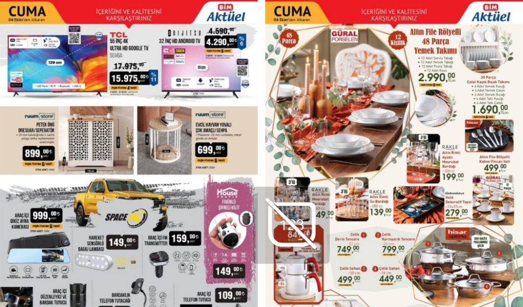 BİM 4 Ekim 2024 Aktüel Ürünler