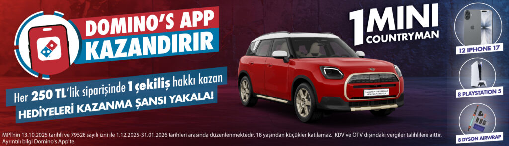 Dominos Pizza Mini Countryman Araba Çekilişi
