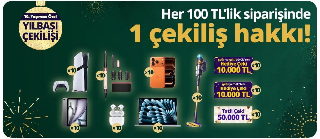 Getir Yılbaşı Çekilişi 2026: iPhone 17 Pro ve PlayStation 5 Pro Kazanma Şansı