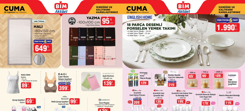 BİM 28 Ağustos 2026 Aktüel Kataloğu