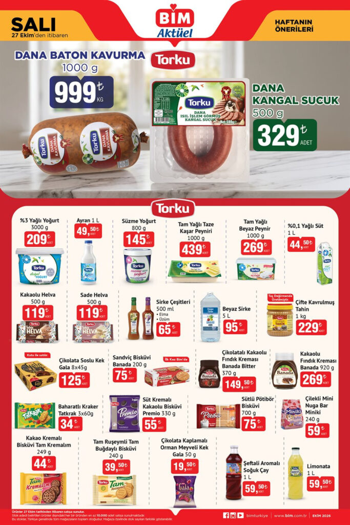 BİM 27 Ekim 2026 Aktüel Kataloğu 3. sayfa